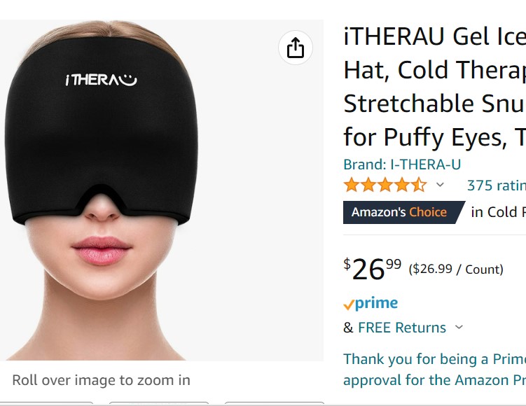 Gel Ice Headache & Migraine Relief Wrap Cold Therapy to treat