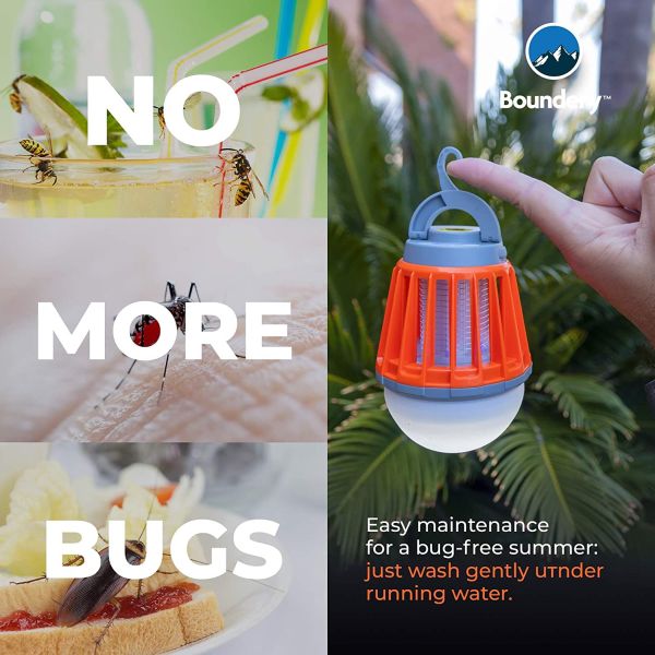 HALF AMAZON'S PRICE AND GOING FAST! 2-in-1 Bug Zapping Bulb / Lantern -  Zaps mosquitoes, flies, and gnats! You can hang it or sit it anywhere. It's rechargeable, wireless and waterproof, so you can use ANYWHERE... indoors or out! Completely portable, you can even take it camping with you. $30 on amazon (see additional image), but just $14.99 from us! - Order 4 or more and SHIPPING IS FREE! - BONUS: GRAB YOUR PHONE AND TXT THE WORD SECRET TO 88108 FOR ACCESS TO SECRET DEALS!