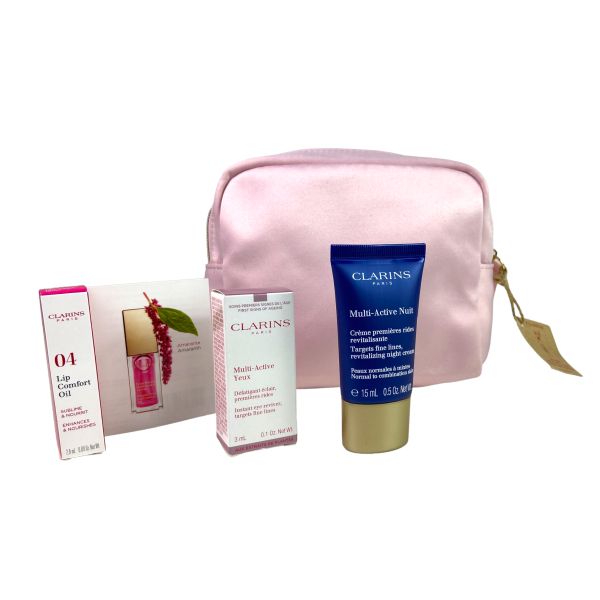 Clarins MultiActive Kit With Bag Includes Instant Eye Reviver