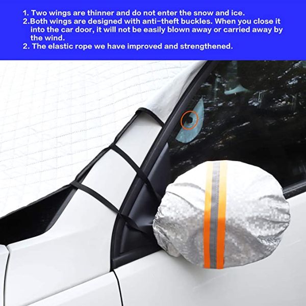 Premium Grade Car Windshield Snow and Ice Cover with 4 Layers of Protection and Edges