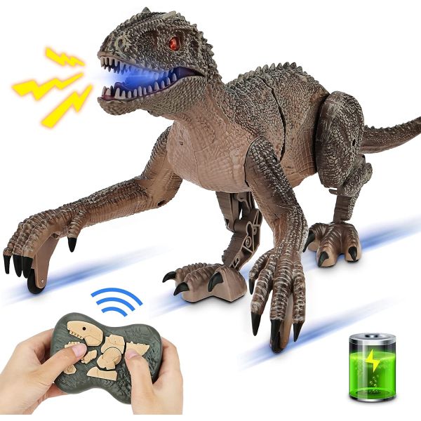 Remote Control Dinosaur - Roars and stalks around like a raptor on the ...