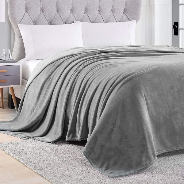Ultra Soft Flannel Fleece Blanket  - Available in Queen and King Size - GREAT deal because you will receive a random color (No pink) - This is a STEAL on blankets this size! Use on the couch or of course on your bed - SHIPS FREE!