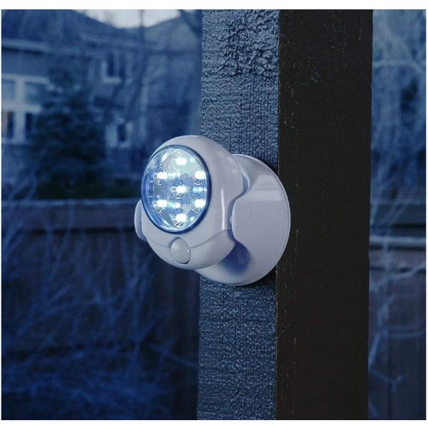Pivoting Head Indoor / Outdoor Motion Sensing Wireless LED Spot Light - Place anywhere and angle the light to the exact area you want! Great for security lights, workshops, closets and more! - Order 4 or more and SHIPPING IS FREE!