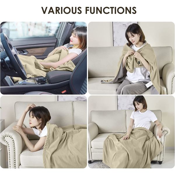 Electric Heated Travel Blanket 12V (Plugs into your car) Stay warm