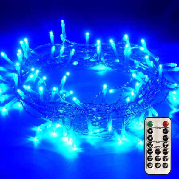 Remote Control Wireless 33 Foot 100 LED Christmas Lights with Timer 8