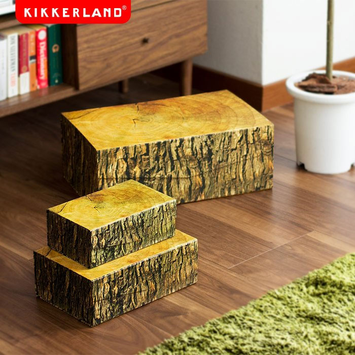 Kikkerland WoodBlock Storage Box Add A Little Rustic Flare To Your