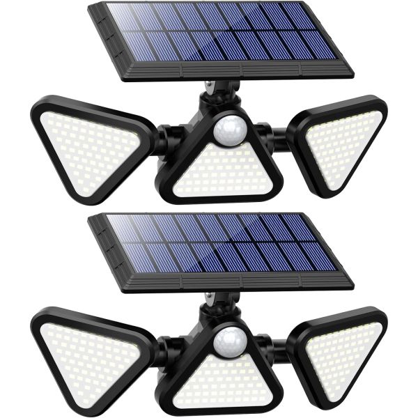 2 PACK of 3-Panel Solar Motion Lights Lights - Weatherproof with adjustable panels - Order 2 or more and SHIPPING IS FREE!
