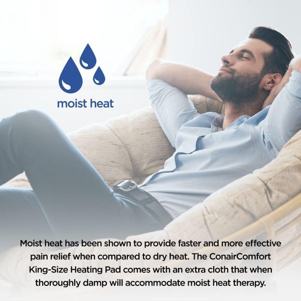 Conair Full Back Jumbo King Size Comfort Moist/Dry Heating Pad for Back