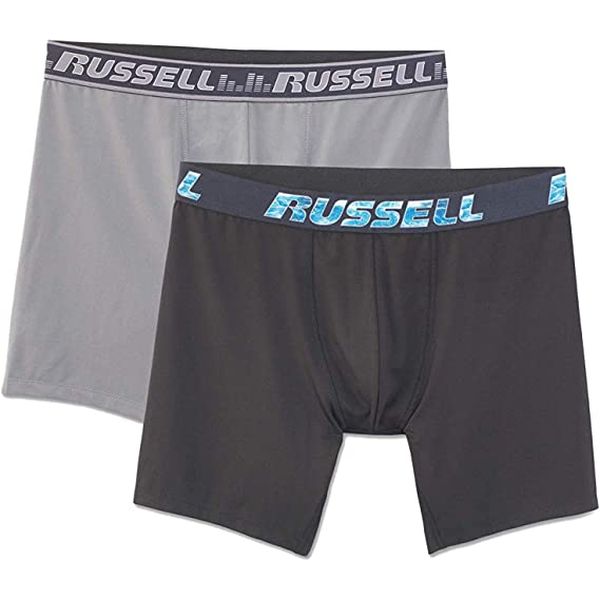 2 Pairs Of Russell Performance Coolforce Boxer Briefs Assorted Colors Shown Works Out To Be 