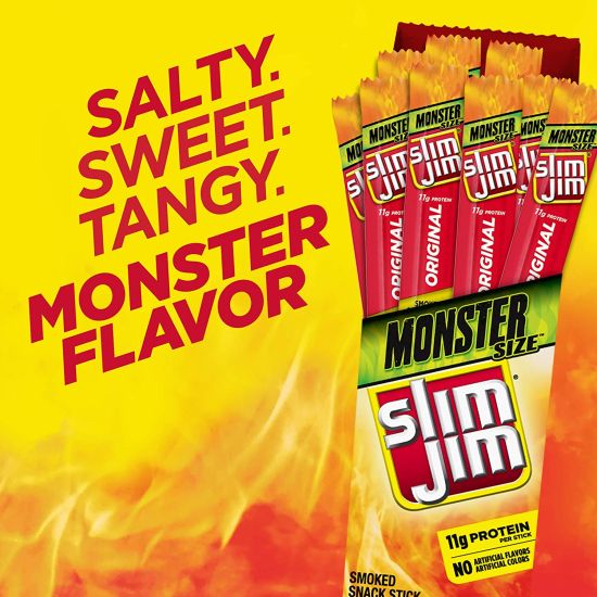 18 Pack of Slim Jim MONSTER SIZE Smoked Meat Sticks $35.82 (reg $72)