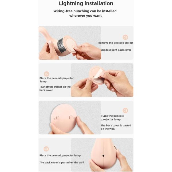 Peacock projection wall lamp with remote control ships free that