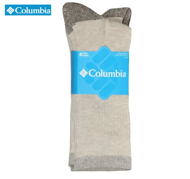 4 PAIRS of Columbia Men's Moisture Control Crew Socks $12.99 (reg $25)