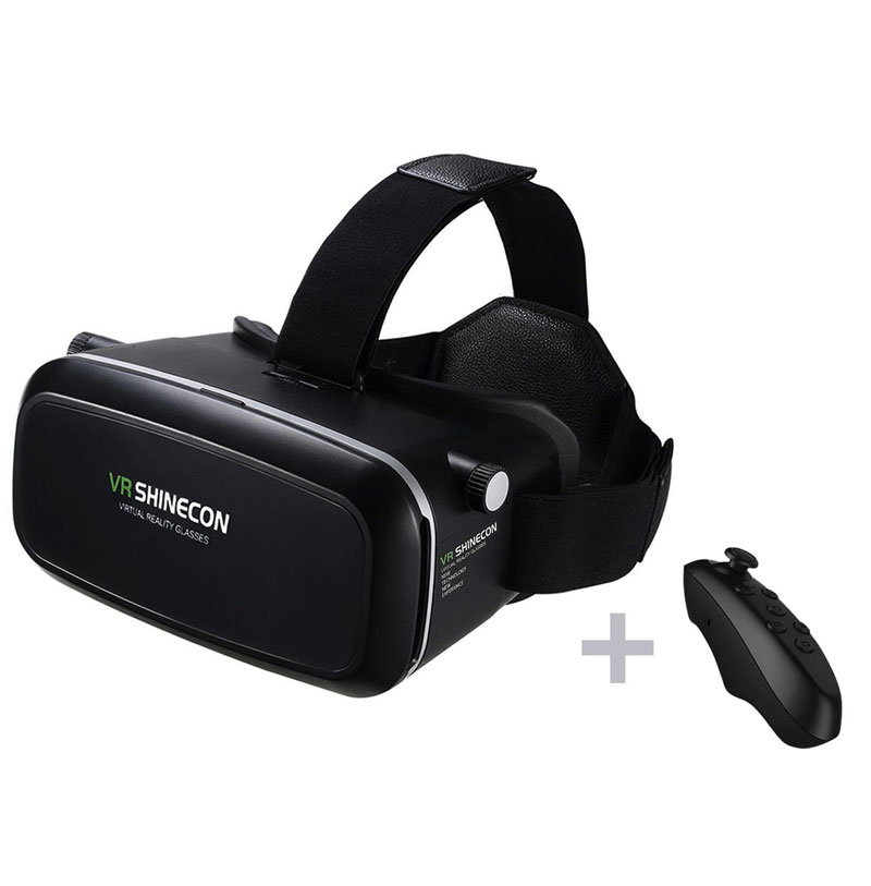 VR Shinecon Virtual Reality Glasses - Includes Headphones and Bluetooth ...