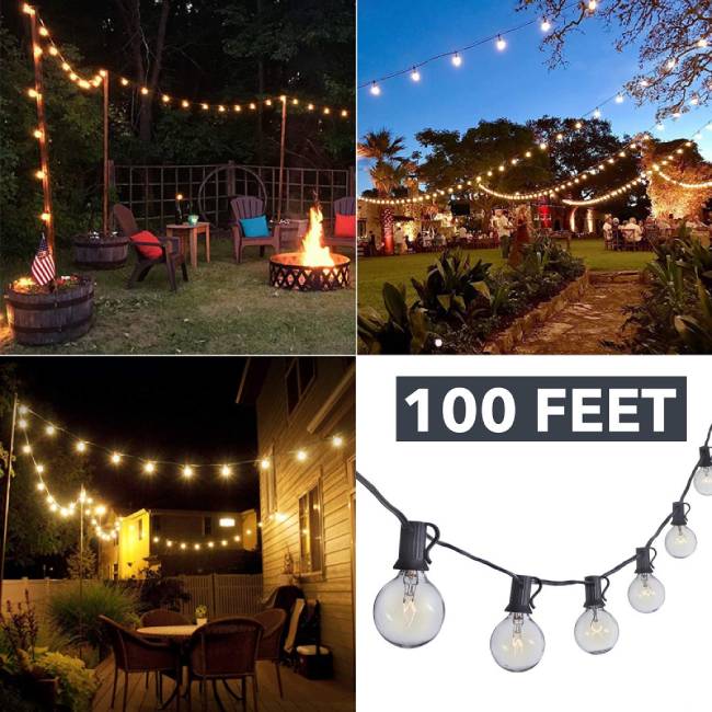 100 Foot 100 Bulb Vintage Globe Outdoor String Lights - Obviously you can use these inside if you really want to :) - Folks, this is a STEAL, a STEEEEEALLL - $60 on amazon with thousands of 5-star reviews (see additional image) - Note: I actually have these up in my back yard all year long. I love the way they look! The only reason we are able to offer these this cheap is because it's still Winter. But Spring is only a couple months away, so load up now before you have to pay... gasp.... RETAIL PRICES! - SHIPS FREE!
