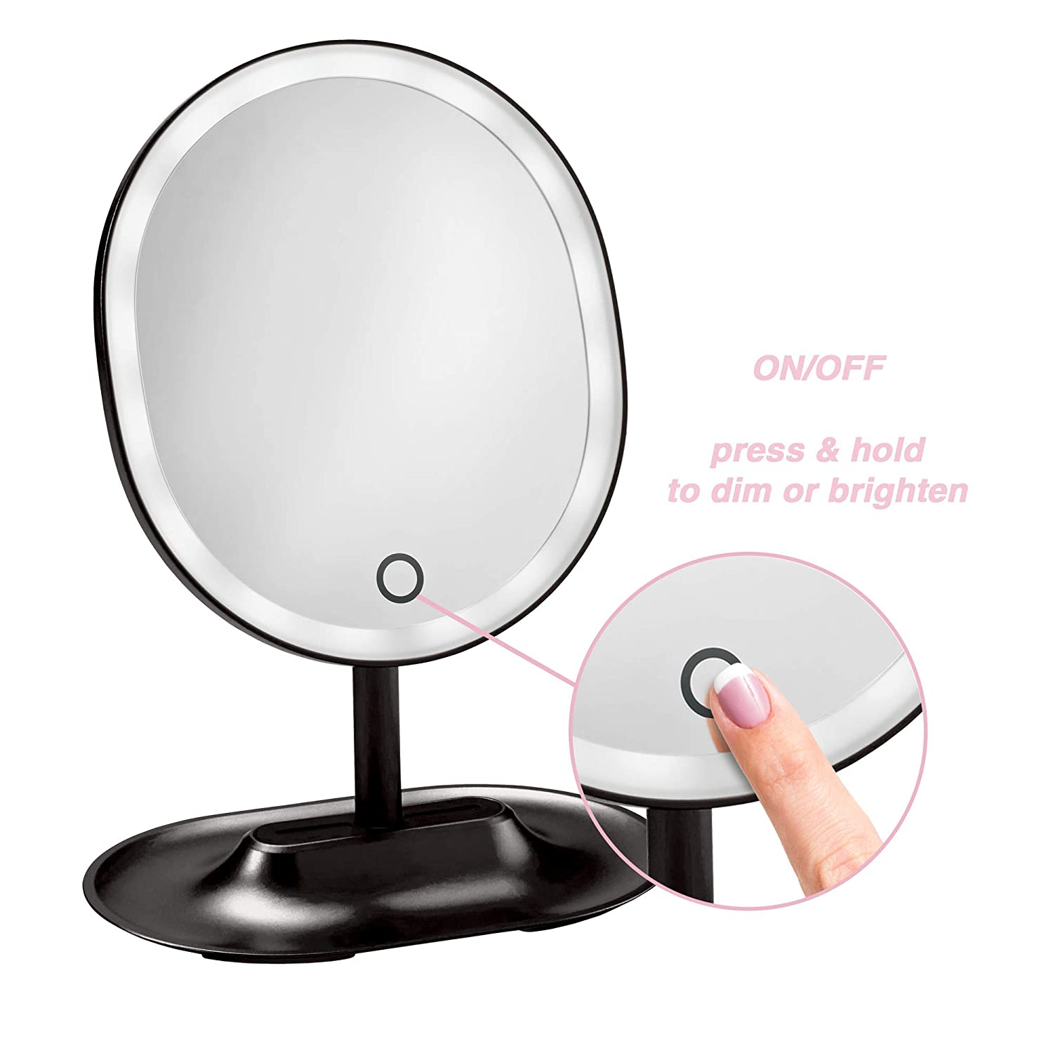 Light Up LED Makeup Mirror with Adjustable Brightness & Tilt
