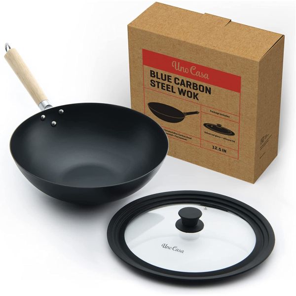 Uno Casa Blue Carbon Steel Wok Pan $27.48 (reg $60)