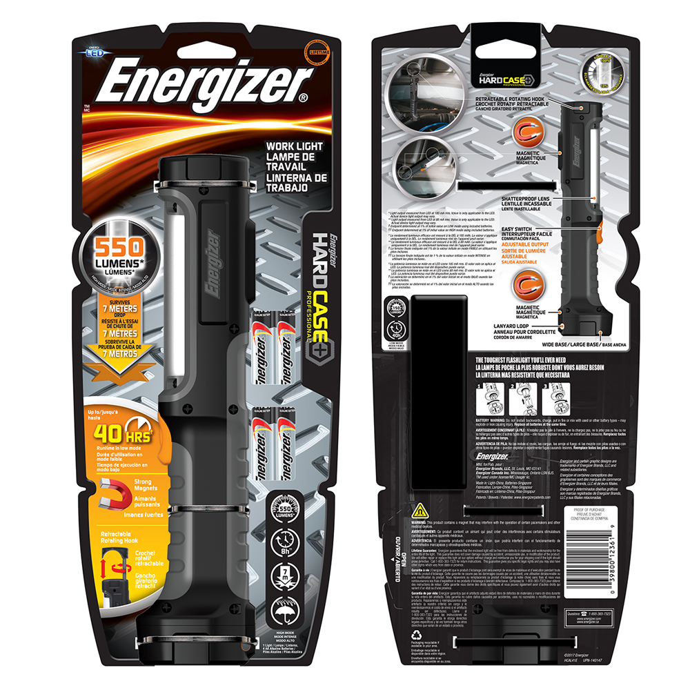 Energizer 550 Lumen Hard Case Professional Work Light Includes