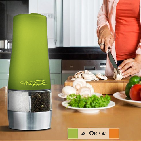 Wolfgang Puck Electric 2-in-1 Dual Salt And Pepper Grinder With