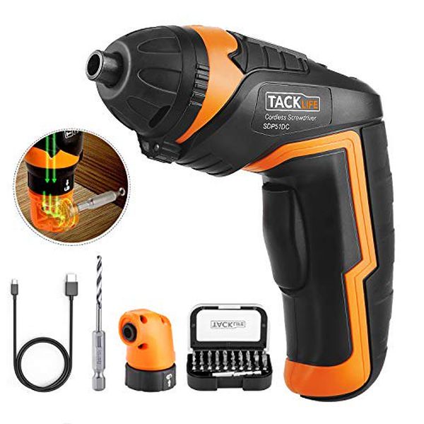 Cordless Electric Drill / Screwdriver With LED Light, 31pcs Driver Bits and Right Angle Adapter - Order 2 or more and SHIPPING IS FREE!