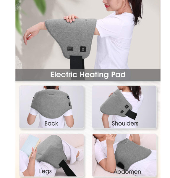 Wearable Electric Heating Pad for Lower Back, Shoulder, Legs & Abdomen